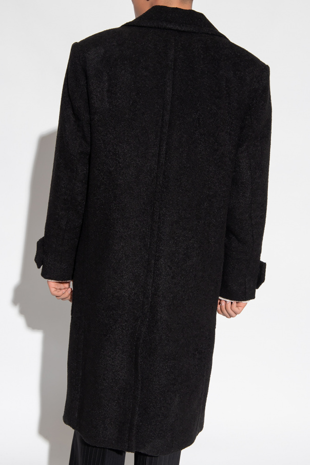 Black Double-breasted coat UCO103 282-001 BLACK